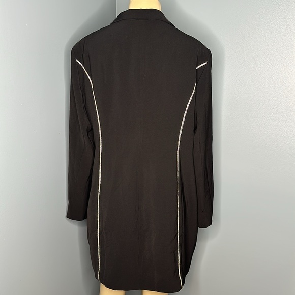 L’ATISTE zip up rhinestone fetal blazer/dress size 1X safe pin accent blazer - Picture 5 of 6